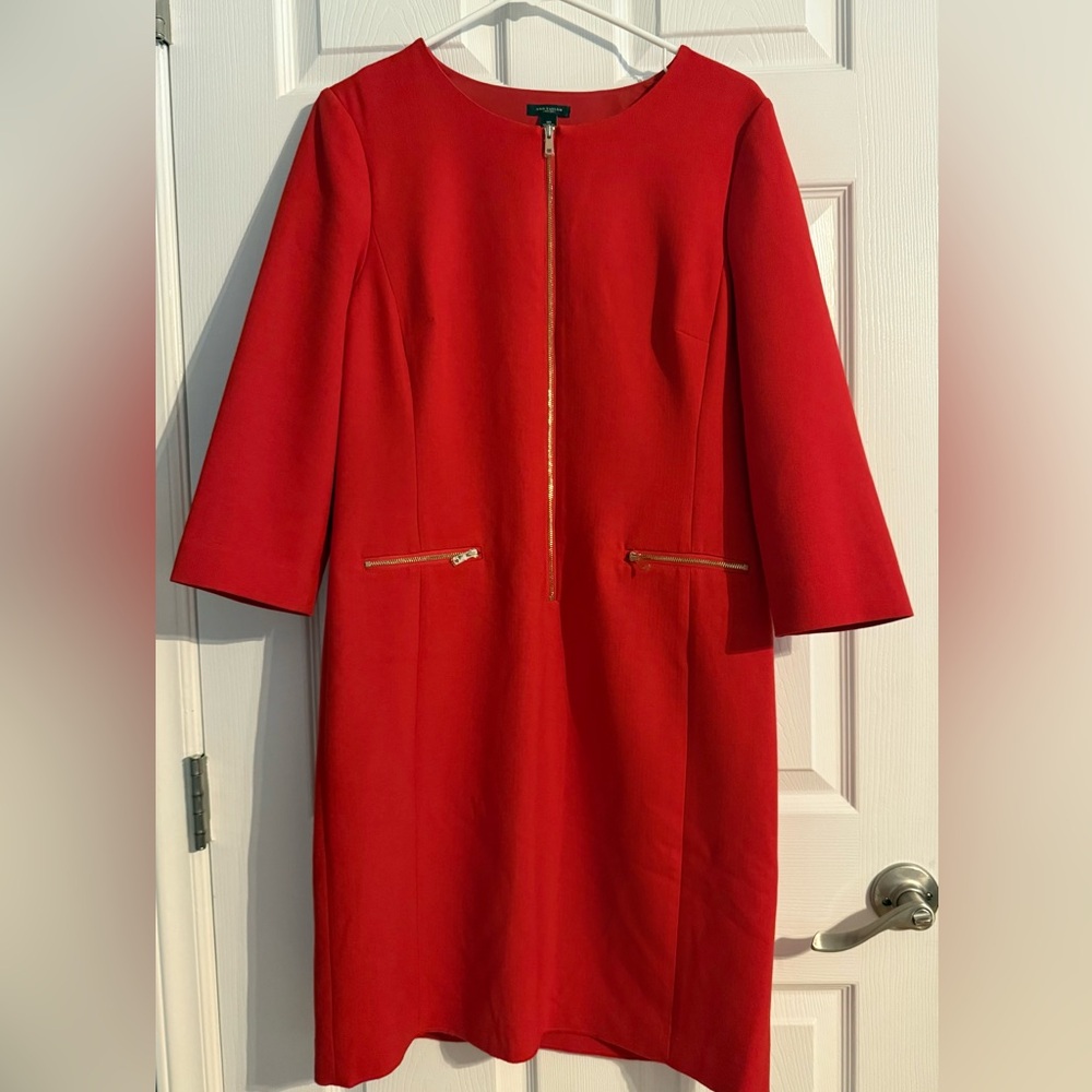 Ann Taylor Red Sheath Dress Size 10